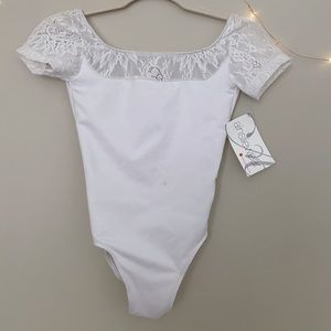 Ainsliewear Lace Cap Sleeve Leotard